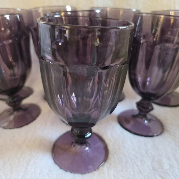 Libbey Duratuff Gibraltar Purple Goblets, Set of 8 - Picture 2 of 5